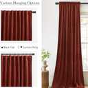 StangH Theater Velvet Curtains, Rust Red Home Decor Blackout Privacy Drapes 96 inches for Christmas Backdrops/Living Room/Bedroom, W52 x L96, 2 Panels