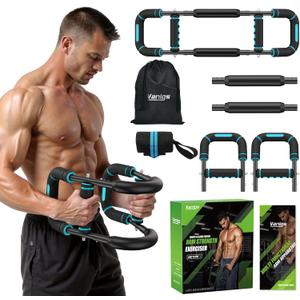 Twister Arm Trainer for Men, Chest Workout Equipment 5-Level Adjustable (40-130lb) with Ergonomic 27 Targets Biceps/Clip/Thigh, Portable Exerciser for Home Gym Travel Fitness