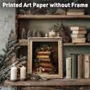 2 x CFFJLHN Vintage Christmas Book Wall Art Decor, Rustic Christmas Bookish Library Pictures Poster Art Prints, Dark Moody Xmas Wall Decor for Home Bedroom Reading Room, 8x10 Inches Unframed