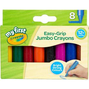 CRAYOLA MyFirst Jumbo Crayons - Assorted Colours (Pack of 8) | Easy-Grip Colouring Crayons Perfect for Toddlers Hands | Ideal for Kids Aged 12+ Months (Multicoloured)