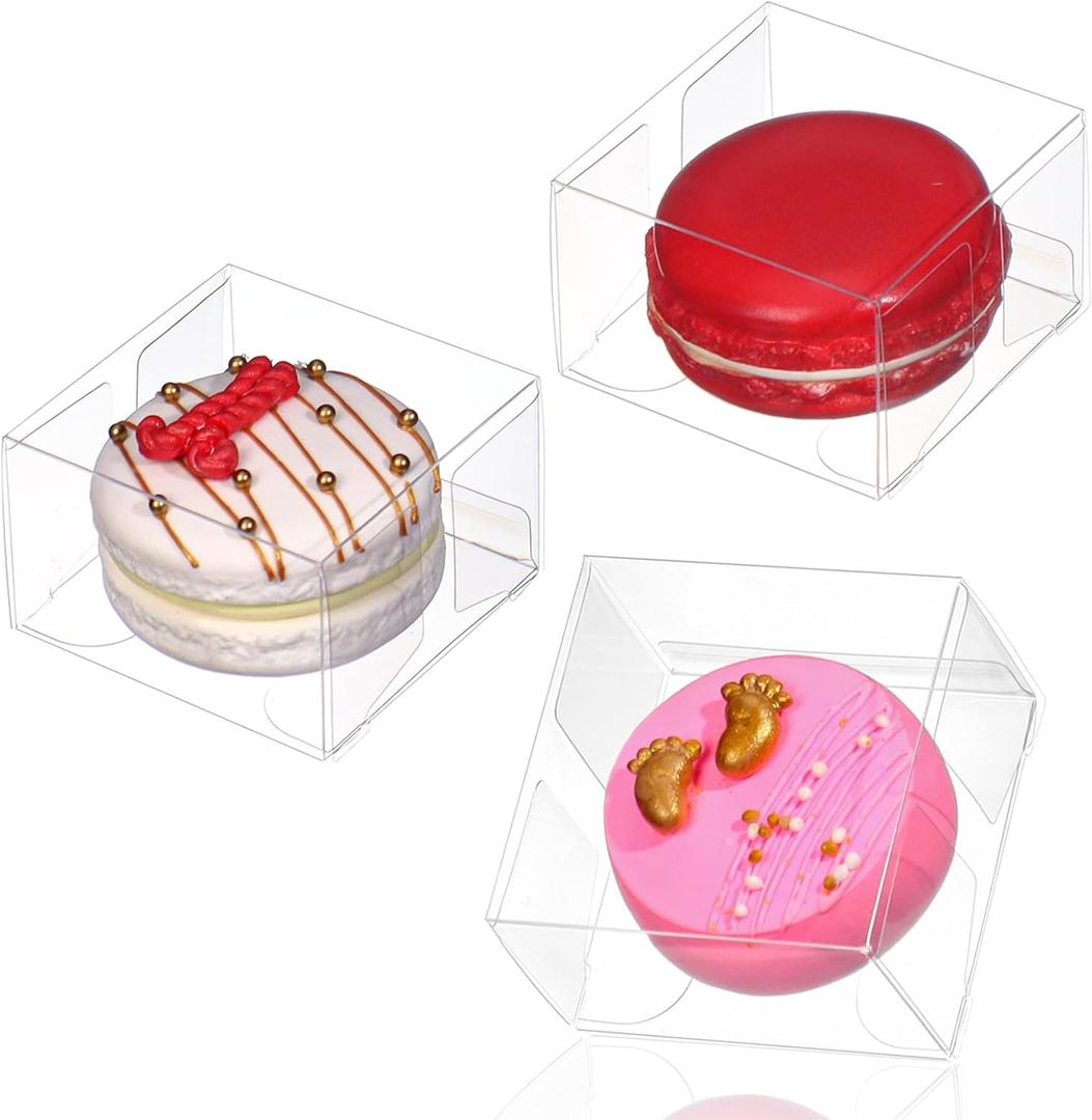 50Pcs 2.17x2.17x1.38 Inch Single Boxes for Chocolate Covered Ore, Macaron, Brownie, Treat, Candy, Small Gifts - Wedding, Bridal Shower, Birthday Party Favors
