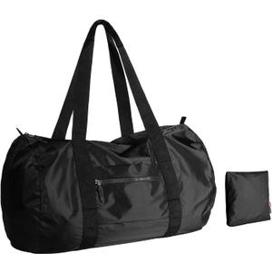 pack all 45L Foldable Duffel Bag, Water-Resistant Sports Gym Bag, Portable Weekender Bag Lightweight for Travel, Fitness and Camping (Black)