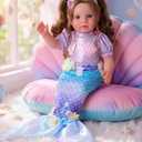 BABESIDE 20 Inch Reborn Baby Dolls Mermaid Girl, Realistic Soft Body Newborn Baby Doll with Shiny Mermaid Tail & Accessories, Mermaid Toy Gift for Kids Age 3+ Girls Birthday Christmas