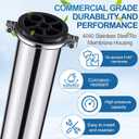 Blulu 304 Stainless Steel Reverse Osmosis Compatible with 4040 Membrane Housing Heavy Duty 4"x40" Commercial Ro Membrane Pressure Vessel Good for Industrial Use