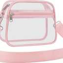 Clear Bag for Stadium Events Mini Small Clear Purse Clear Bag for Stadium Events Concert Sport Work (Pink)