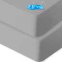 Crib Sheets Waterproof 2 Pack, Crib Mattress Protector, Toddler Fitted Crib Sheet Neutral, Ultra Soft & Breathable Toddler Bed Sheets for Boys and Girls, Grey