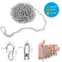 10 Feet Long Light Duty Chain, 5/64 Inch Small Metal Chain with 5/32 in Carabiners, Easy to Adjust Stainless Steel Link Chain for Indoor Outdoor Hanging Bird Feeder Wind Chimes Signs Planters Silver