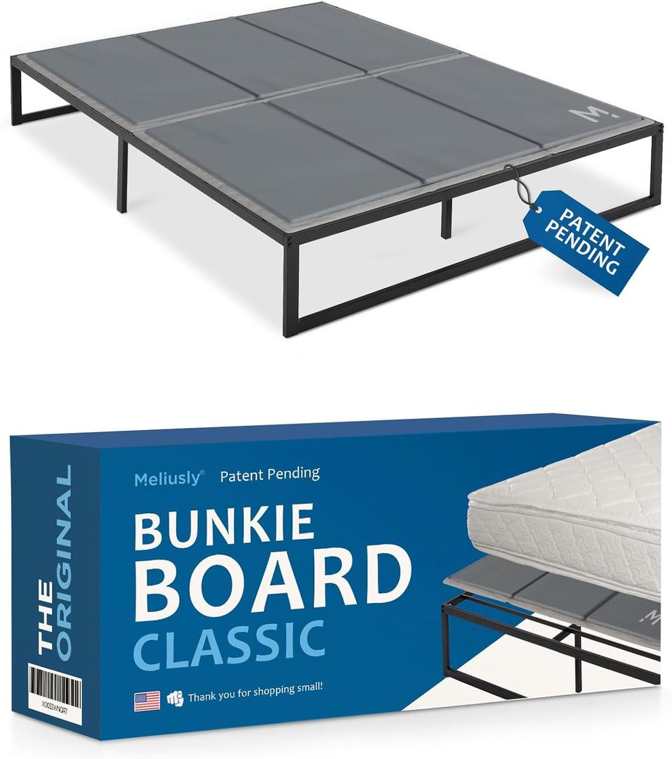 Meliusly Premium 10mm Bunkie Board King Size (76x80'') Patent Pending Low Profile Bed Board Design - Breathable, Noise Minimizing, Moisture Resistant Bunkieboards, Low Profile Bed Support