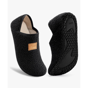 VIFUUR House Slippers for Women Men Slip on Indoor Barefoot Slipper Socks Fuzzy Cozy Sock Shoes for Home Bedroom Travel 9/10 (42/43)