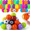 Prefilled Easter Eggs with Toys 24 Pack Easter Basket Stuffers Essentials Egg Filled with Fidget Spinners Sports Balls Gifts for Kids Party Favors (24 Eggs+ 24 Spinners)