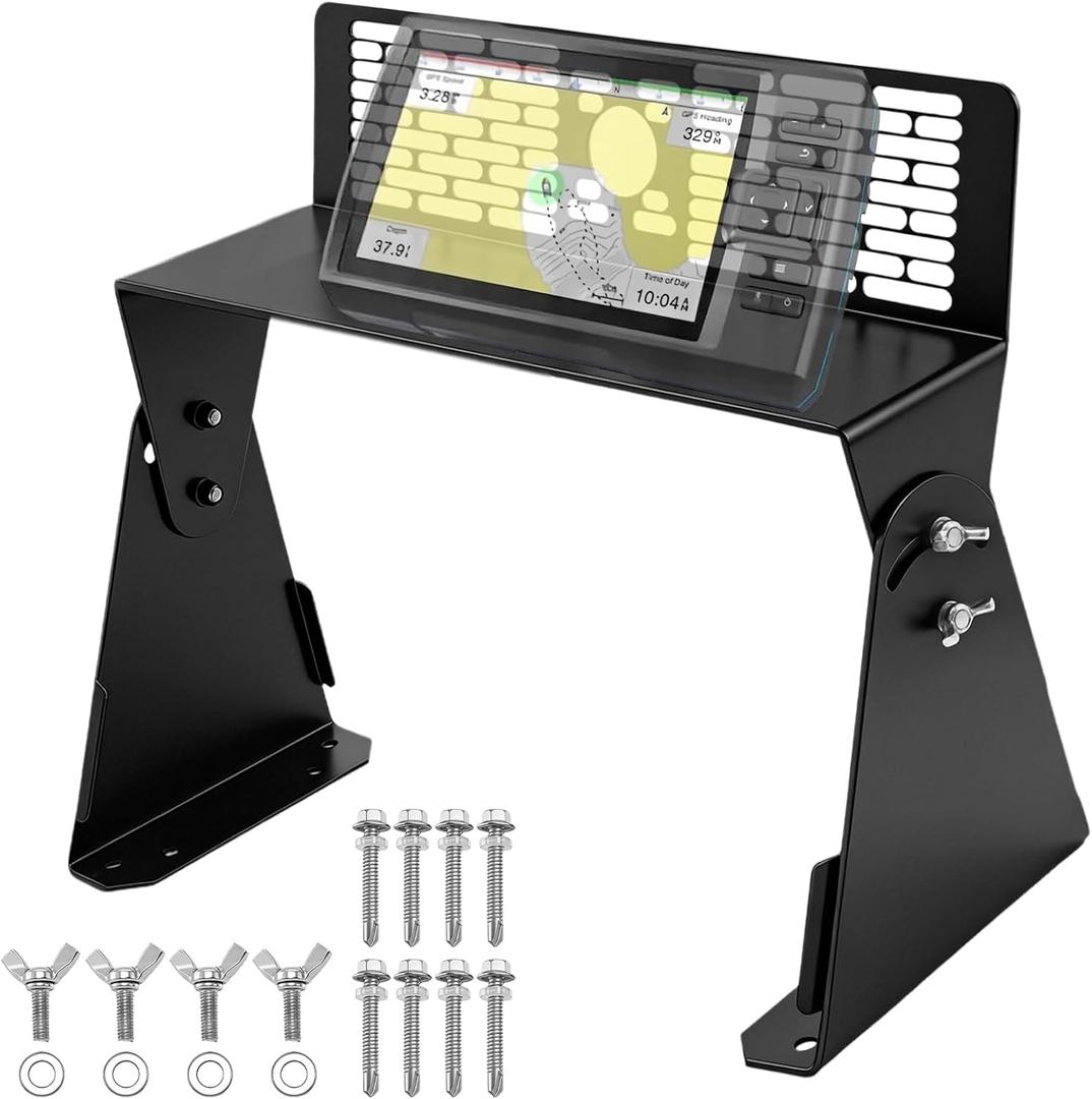 Universal Dual Graph Fish Finder Mount, Fish Finder Graph Mount for Boat, Adjustable Bottom Angle, Compatible with Garmin/Lowrance/Humminbird and More Marine Electronics