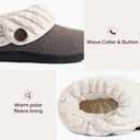 Wishcotton Women's Wool Cozy Memory Foam Winter Slippers Indoor Outdoor with Fuzzy Faux Fur Collar (9, Grey)