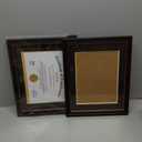 2 x Diploma Frames 8.5x11 with Mat or 11x14 without Mat,Set of 2 Certificate Document Frame with Real Glass,Black Gold & Burgundy Molding(Black/Gold Double Mat)