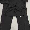Women's 2 Piece Outfits Suit Set Short Sleeve Peplum Top Flared Pants Sets Business Pantsuits Black, 4XL
