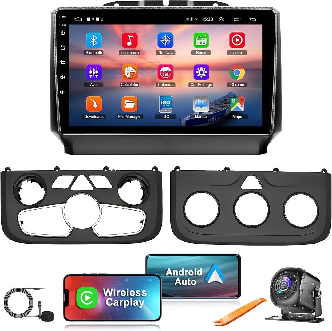 4G+64G Android 13 Car Radio for Dodge 2013-2018 RAM 1500/2500/3500(Manual & Auto AC), 9 Inch IPS Touch Screen Car Stereo with Carplay&Android Auto, GPS, WiFi, Bluetooth, FM, Rear View, DSP