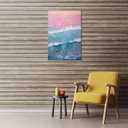 Vintage Tropical Surf Wall Art Pink Blue Beach Summer Coastal Painting Surfing Canvas Print Aesthetic Poster for Home Living Room Bedroom Dorm Apartment Decor 24x36inch Unframed