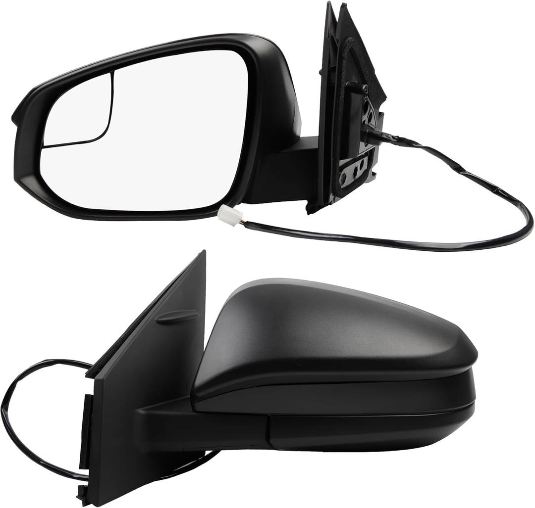 Dasbecan Left Driver Side Mirror Compatible with 2016 2017 2018 Toyota RAV4 Non-Heated Power Adjustable Manual Fold Door Mirror Black 3 Pins TO1320345 87940-0R210