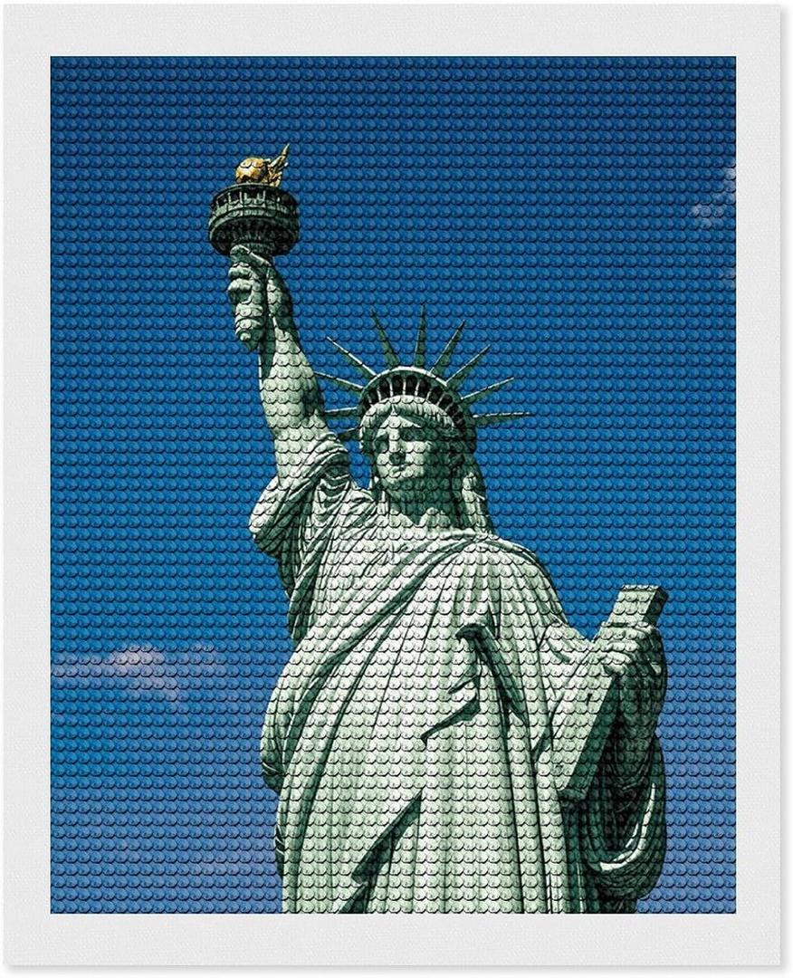 JTKBNVM Statue of Liberty 5D Diamond Painting Kits for Adults Beginners Diamond Art Kit DIY Round Full Drill Diamond Dots Paintings Gem Art Kits and DIY Crafts for Home Wall Decor 16"x20" (style)