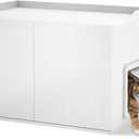 Cat Litter Box Enclosure Furniture with Cat Door, Extra Large Hidden Litter Box Cabinet for XL Boxes, 31.5" L x 19.8" W x 21.1" H, Wooden Cat Box Furniture Odor Control, White