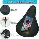 Geronmine Gel Bike Seat Cover Padded Bicycle Saddle Covers for Women & Men, Most Comfortable Exercise Bike Seat Cushion Cover, Soft for Spin Indoor Outdoor Cycling Class Mountain Stationary Bikes