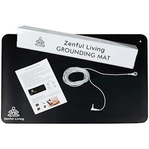 Zonama Living Grounding Mat, 24 x 16 inches, Black, with 15ft Earthing Cord and Instructions