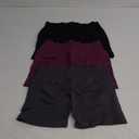 OVESPORT 3 Pack Seamless Women Workout Shorts Scrunch Butt Lifting Gym Booty Biker Shorts L (Black/Dark Grey/Cherry Purple)