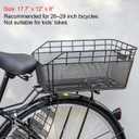 Rear Bike Basket - Large Bicycle Rear Basket with Cargo Net and Waterproof Cover, Wire Bike Baskets Rear Large Capacity (NO Bike Rack Include)
