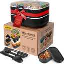 Insulated Stackable Bento Box for Adults with Reusable Chopsticks Japanese Lunch Box Microwavable & Leak Proof Lunch Containers for Men & Women Modern Cute Food Container with Compartments (Black) (American Comic Box)