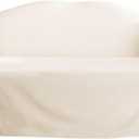 SureFit Duck Cotton Loveseat T-Cushion Slipcover - One Piece Slipcover, Relaxed Woven Fit, 100% Cotton, Machine Washable (T-Cushion Loveseat, Natural Color) (T Cushion Loveseat, Natural)
