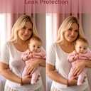 3 x Washable Nursing Pads 6 PCS Reusable Breast Pads for Breastfeeding Soft and Super Absorbent Nipple Pads with Laundry Bag & Travel Storage Bag for Postpartum Essentials - 4.7inch (Contoured Shape, 6PCS)