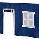 Max & Lily Underbed Privacy Curtain for Low Bunk/Loft Bed, 2 Panel Play Curtain Set - Hot Blue/White Cotton