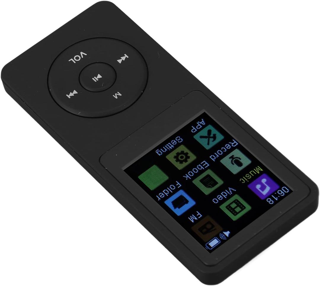 MP3 Music Player, 1.8inch TFT Screen MP3 Player 200mAh Battery Music Player,7 Modes Music Sports Music Playback, Video Playback, Picture Function, Electric Book (Black)