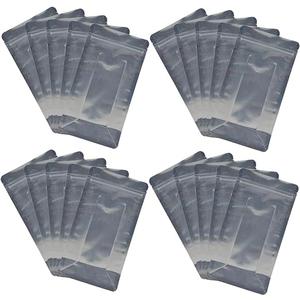 XunLiu Stand-Up Al-Foil PE Bag Zip Lock Bags Reusable Airtight Storage Bags (50, 12cmX20cm+4cm/0.14mm), Pack Of 2
