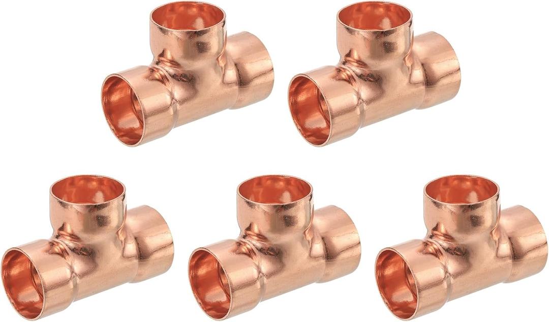 uxcell 1-inch x 1-inch x 1-inch Copper Reducing Tee Copper Pressure Pipe Fitting Connector for Plumbing Supply and Refrigeration 3pcs uxcell 1-inch x 1-inch x 1-inch Copper Reducing Tee Copper Pressure Pipe Fitting Connector for Plumbing Supply and Refrigeration 3pcs