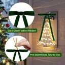 24 Pcs Velvet Christmas Wreath Bows 5 x 7 Inch Rustic Crafts Gift Bows for Christmas Tree Garland Home Wedding DecorDark Green