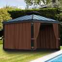 Gazebo Curtains 10x12ft,Privacy Replacement Sidewall 4-Panel Universal Shade Curtains Set,Protecting Side Walls (Only Curtain)