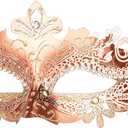 Hoshin Masquerade Mask, Mardi Gras Deecorations Venetian Masks for Womens (Rose Gold)