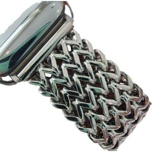 3 x DSAAplus Gold Metal Bands Compatible With Apple Watch Band 38mm 40mm 41mm 42mm 44mm 45mm 46mm 49mm Stylish Chain Bracelet for iWatch Series 11 10 9 8 7 6 5 4 SE/Ultra 3 2 1 (D5 silver mesh)