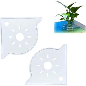 Aquarium Plant Holder for Rimless Fish Tank  2 Pcs Corner Shelf for Fish Tank Top, Aquatic Plant Planter & Organizer for Aquatic Plants, Decor, and Accessories (White)