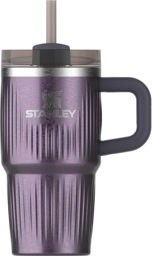 STANLEY Quencher H2.0 Tumbler with Handle and Straw 20 oz | Flowstate 3-Position Lid | Cup Holder Compatible for Travel | Insulated Stainless Steel Cup | BPA-Free | Fluted Wisteria Shine