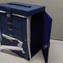 AKOZLIN Large Jewelry Box Organizer Functional Lockable with Big Mirror, Leather Jewelry Storage Case for Women Girls Ring Necklace Earring Bracelet Holder Organizer Blue