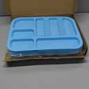 Dental Plastic Tray Instructment Divided Autoclavable Tray 13.95" x 9.65" Large Capacity Pack of 3 (Blue)