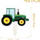 BESTOYARD 42pcs Construction Theme Cupcake Toppers, Excavator Cake Decorations for Construction Themed Party Supplies Boys Birthday Party, Paper Cake Topper Set