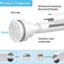 Tension Curtain Rod 30 To 63 Inch White Tension Rods Adjustable Spring Loaded Curtain Rods 7/8" Curtains Rods No Drilling Tension Rods For Windows Bedroom Closet Doorway Door