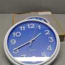 Bernhard Products Blue Wall Clock 12.5 Inch Silent Non-Ticking Modern Stylish Quartz Clocks for Home Kitchen Office Bedroom Boy's Room Nursery Kids School Classroom Battery Operated Easy to Read