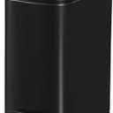 ELPHECO Small Bathroom Trash Can with Lid Soft Close 1.8 Gallon / 6.8 Liter Stainless Steel Garbage Can Slim Black Wastebasket for Bathroom, Office, Bedroom, Matte Black