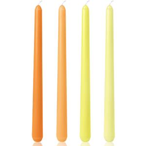 10 Inch Gradient-Yellow Taper Candles for Summer Parties, 4 Pack Unscented Candlesticks for Dinner Birthday Seasonal Celebration and Home Decoration