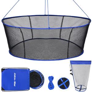 Foldable Fishing Net, Drop Net for Pier Fishing, Portable Bridge Landing Net with Multi-Purpose Foldable Fish Basket, Foldable Bait Net, Crab Net, Shrimp Net