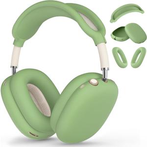 Silicone Case Cover for AirPods Max 2/1 (2026/2024/2020), Ear Pad Case Cover/Ear Cups Cover/Headband Cover for AirPods Max 2&1 (USB-C/Lightning), Accessories for Apple AirPods Max 2 Headphones, Green