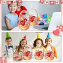 Spakon 50 Pcs Valentine's Day Plastic Goodie Bags with Handles 10.1 x 7.3 Inch Heart Bear Clear Sealing Pouches for Candy Snacks Trick or Treat Gift Bags for Holiday Birthday Party Favor Decoration